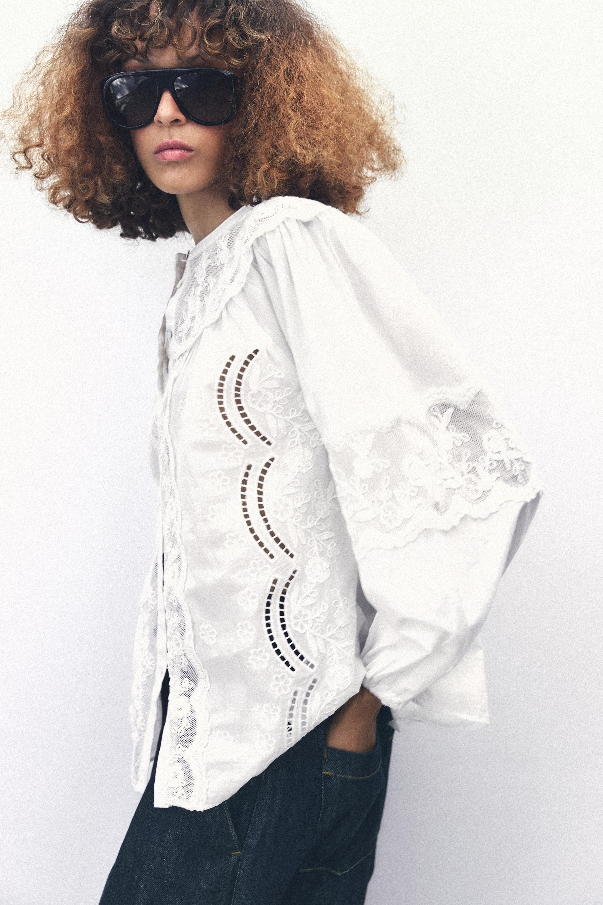 ZW COLLECTION EMBROIDERED SHIRT - White | ZARA South Africa