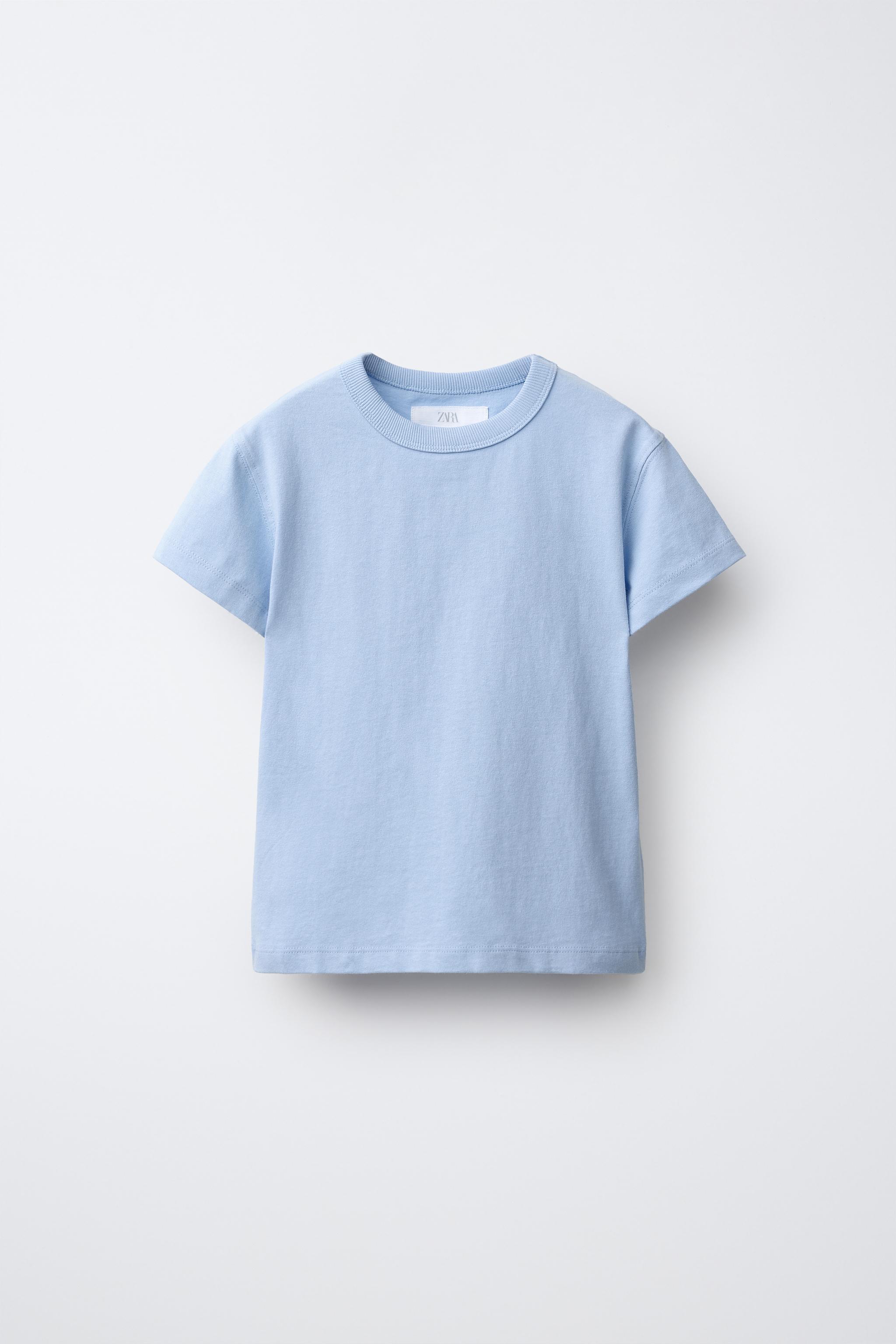 無地ラスティックTシャツ - ライトブルー | ZARA Japan / 日本