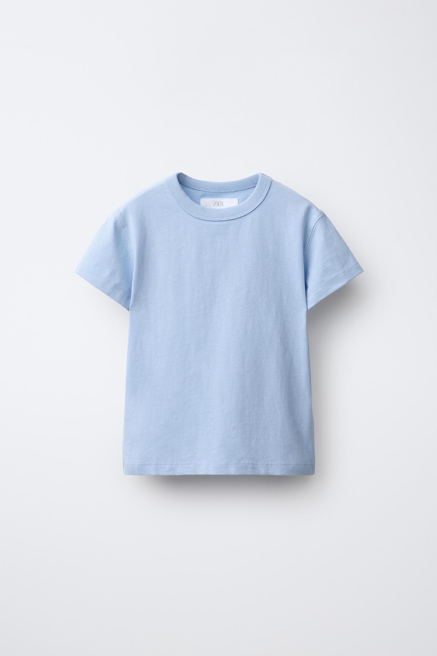 Детская футболка Zara Plain Textured, цвет: Светлый синий — фото 1