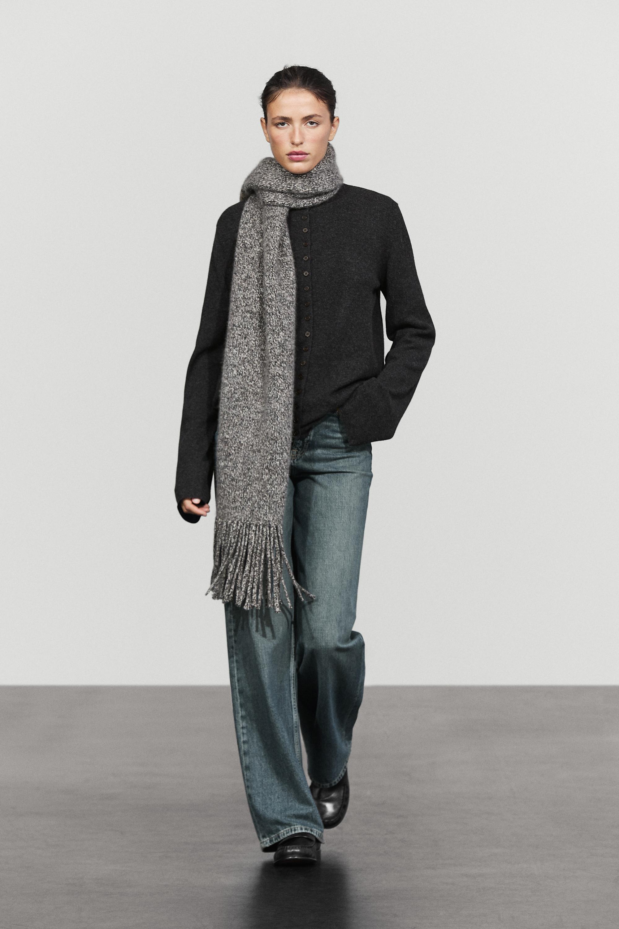 Cardigan en maille de laine mélangée à boutons