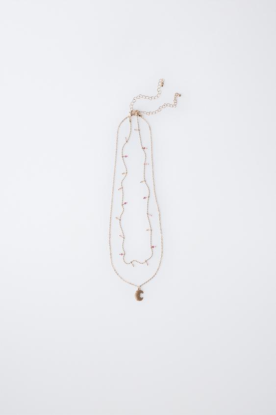PACK DOS COLLARES COLGANTE CROISSANT - Dorado de Zara - Imagen 0
