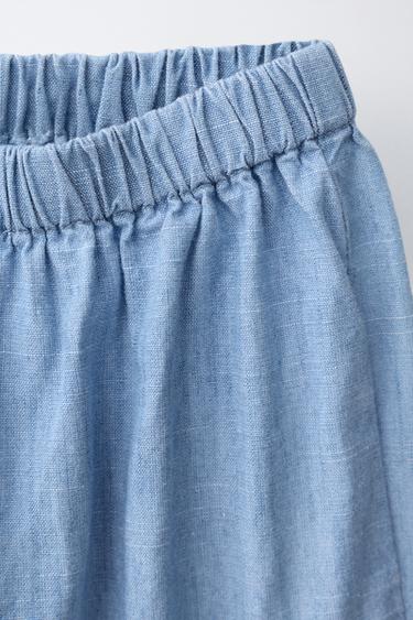 PANTALON DENIM BRODÉ - Bleu moyen de Zara - Image 2