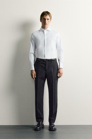 SLIM FIT SHIRT WITH BARREL CUFFS - White by Zara