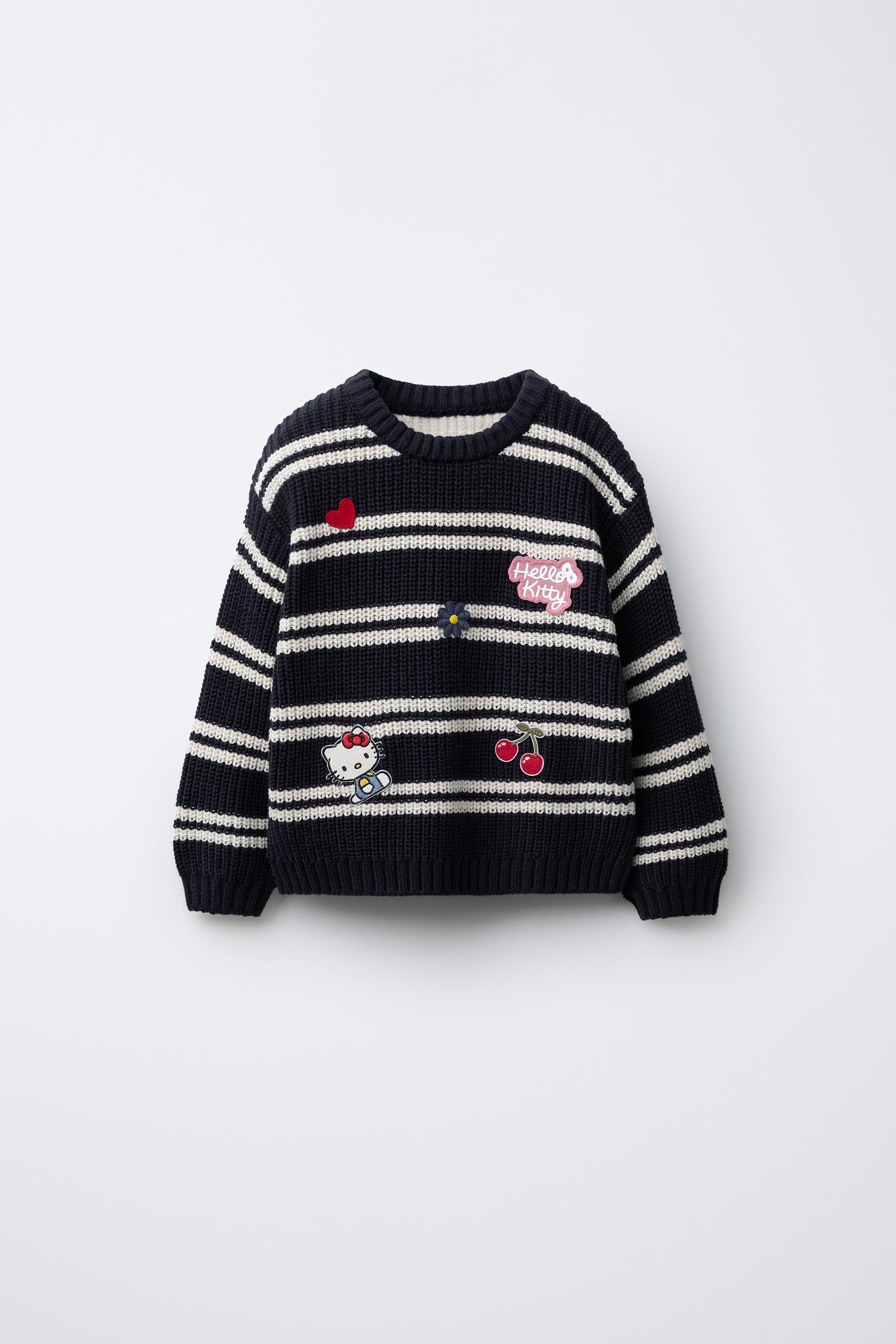 HELLO KITTY © SANRIO ストライプパッチニットセーター
