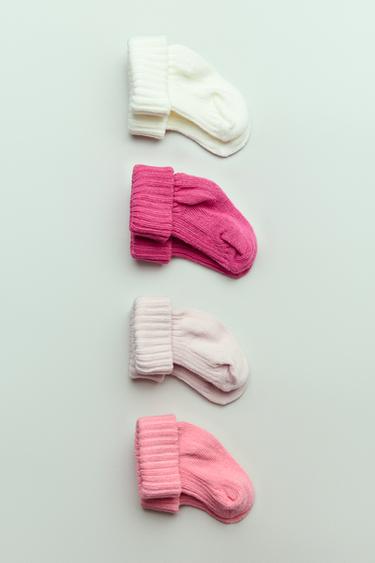 PACK OF 4 COLOURED SOCKS - Pink by Zara