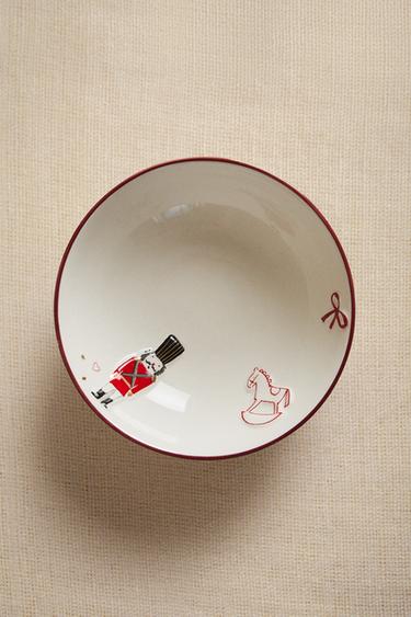 CHILDREN'S STONEWARE CHRISTMAS BOWL - Multicoloured by Zara