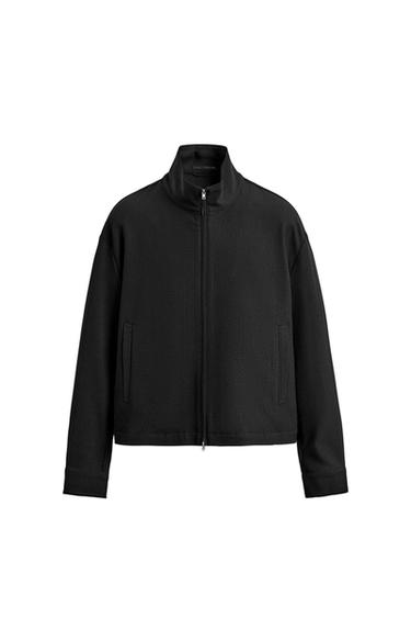 リラックスフィットテクスチャージャケットブラックZaraのリラックスフィットテクスチャージャケット - ブラック 