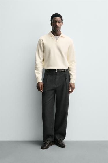 سويت شيرت بولو إنترلوك - خَام الخاص بـ Zara