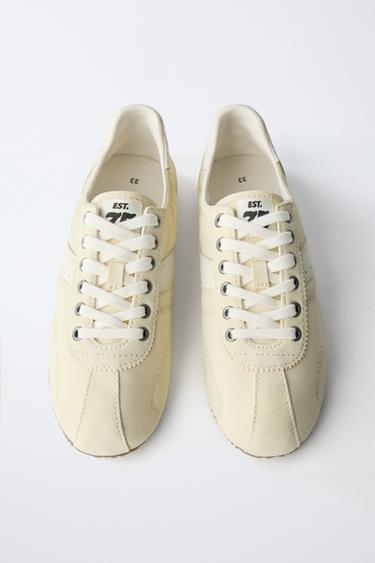 BASKETS AVEC CUIR - Jaune de Zara - Image 4