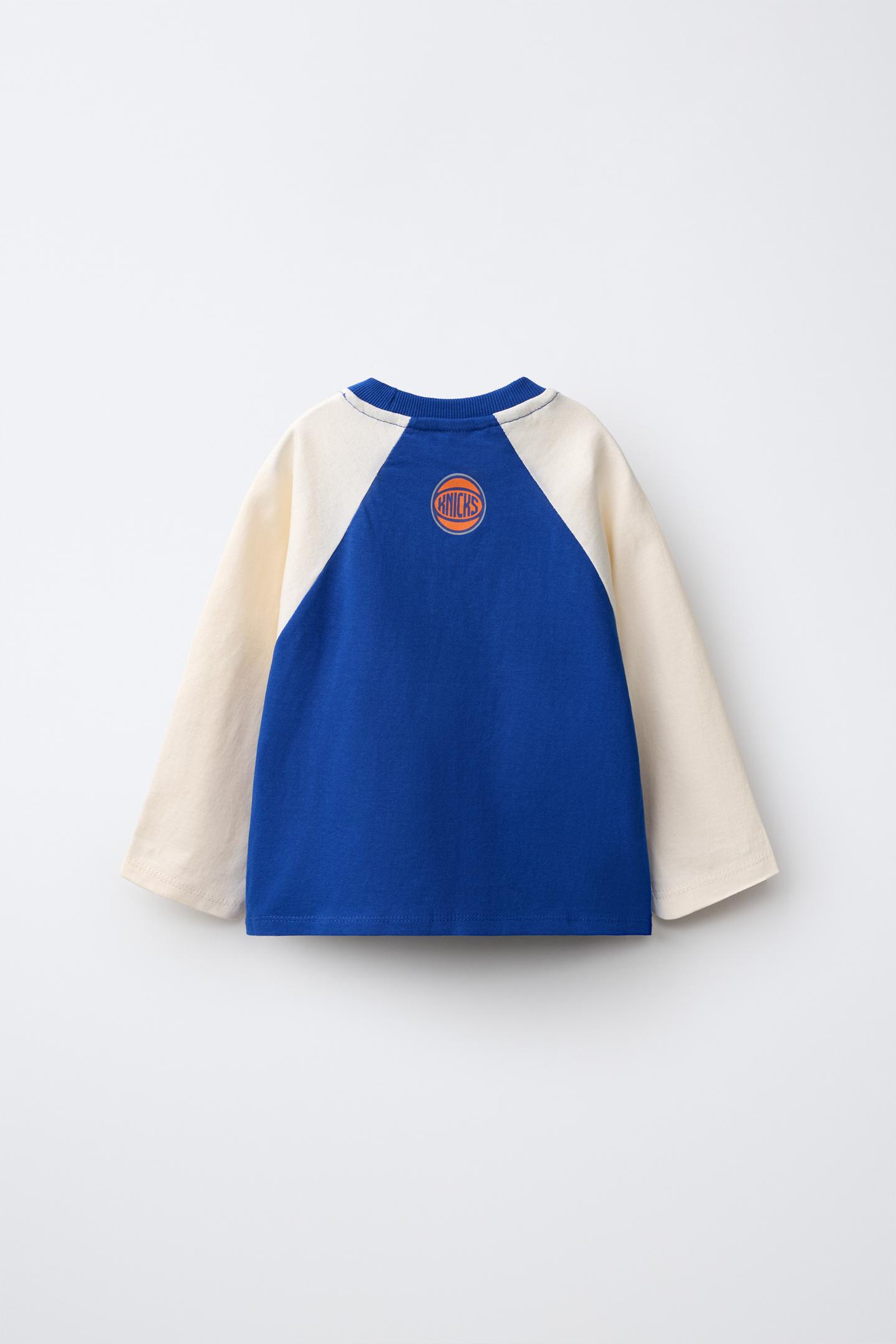 Детская футболка Zara NBA Nyc Knicks Raglan Sleeve, цвет: Голубоватый — фото 2
