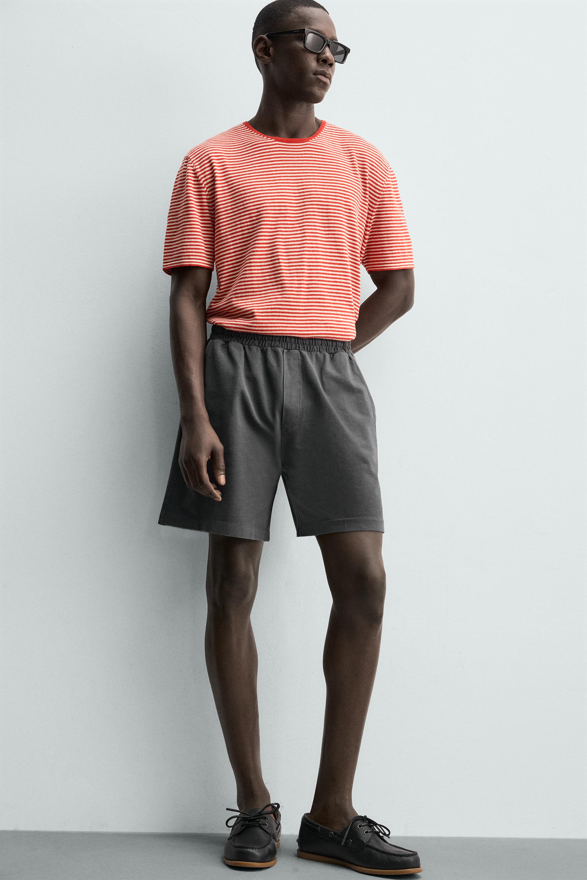 WASHED REGULAR FIT PIQUÉ SHORTS