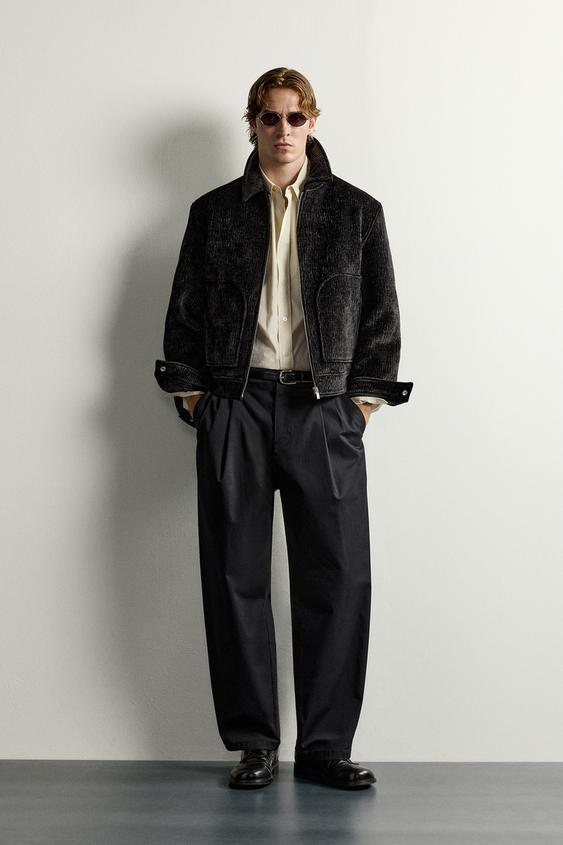 FLOCKED RELIEF EFFECT JACKET - Black by Zara - Image 0