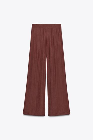 WIDE FLOWING TROUSERS - Terracotta by Zara - Image 3