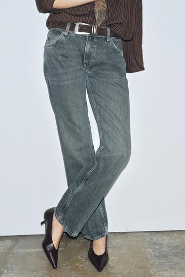 Zara ZW COLLECTION LOW-RISE STRAIGHT LEG JEANS - Faded blue