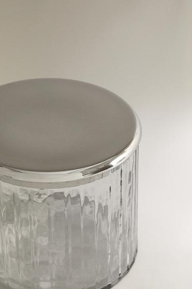 POT DE SALLE DE BAIN VERRE RELIEF ET MÉTAL - Transparent de Zara - Image 3