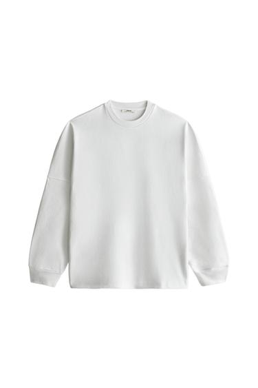 SUDADERA ALGODÓN - Blanco roto de Zara