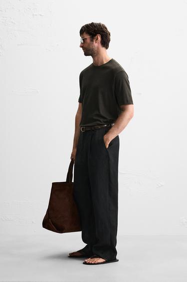 SUPIMA ® COTTON REGULAR FIT T-SHIRT - Dark brown by Zara - Image 3
