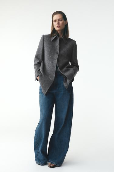 ABRIGO BRILLOS ZW COLLECTION - Gris medio de Zara - Imagen 0