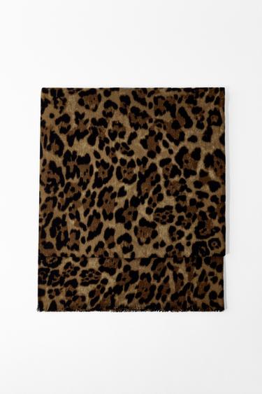 Zara 動物印花圍巾 - 豹纹