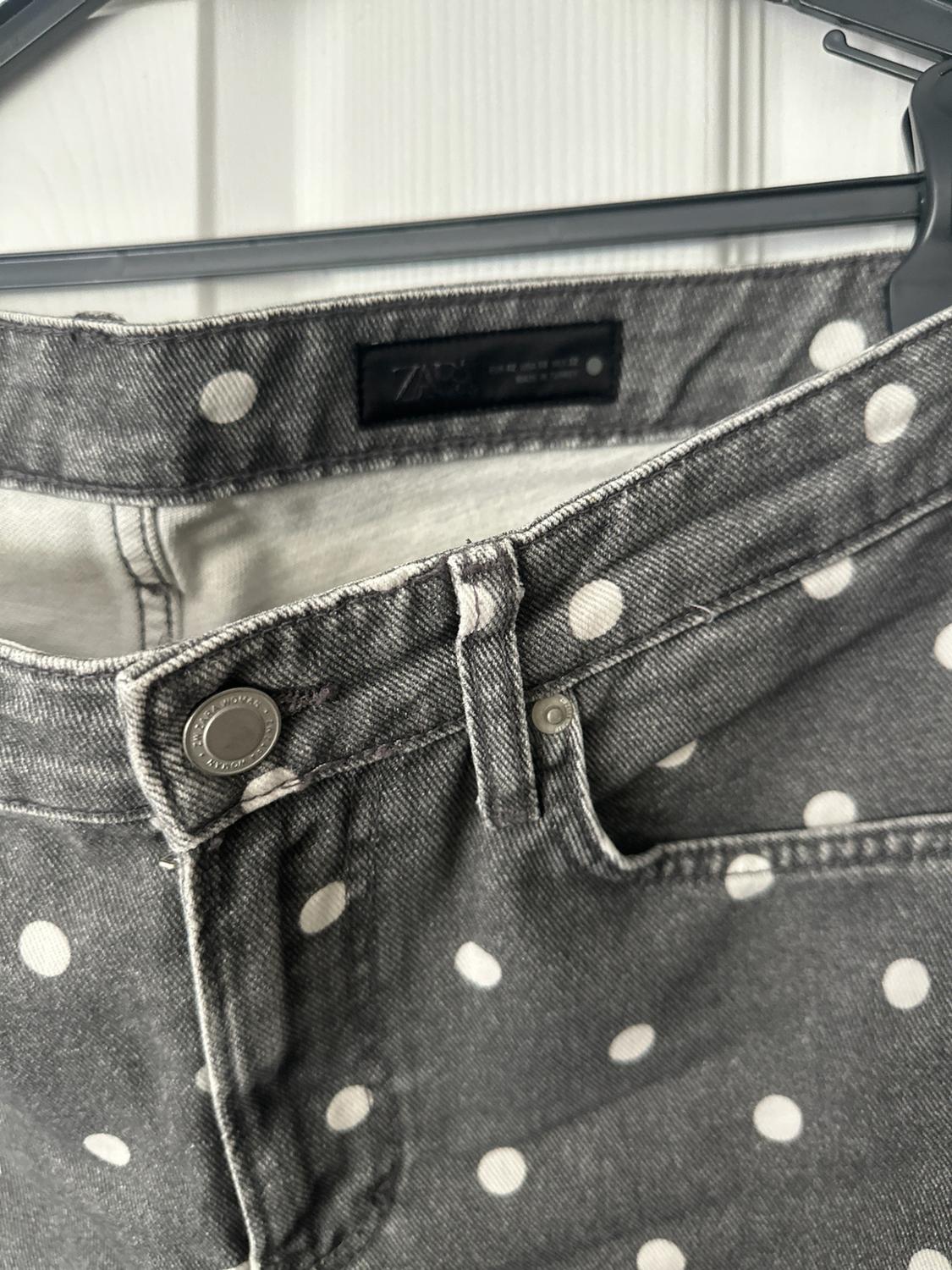 ZW COLLECTION MID-WAIST ANKLE RELAXED DOT JEANS - Image 2