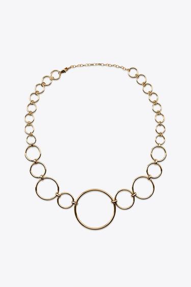 حزام معدني دوائر - ذهبي by Zara