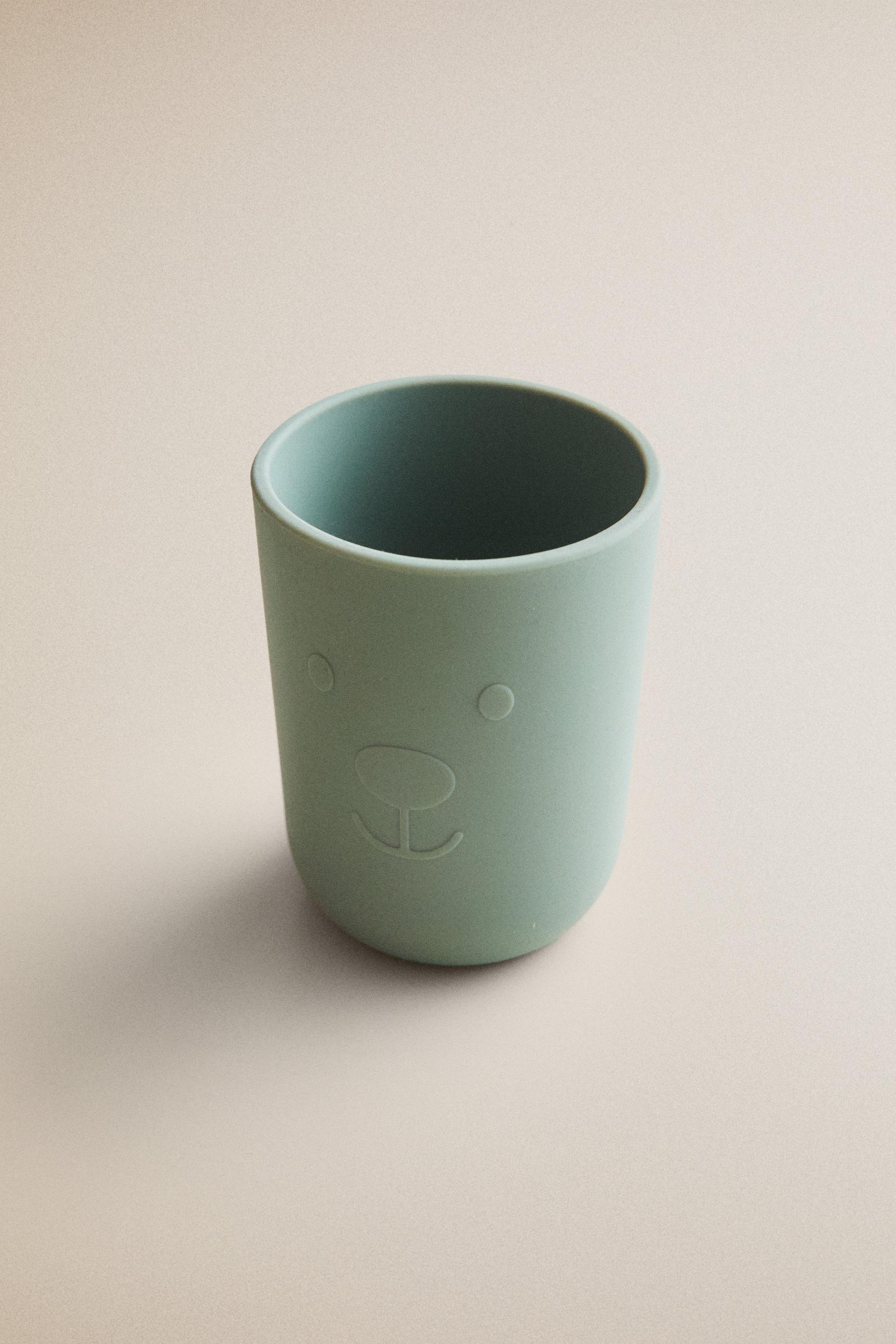 KIDS' BEAR SILICONE GLASS — Blue