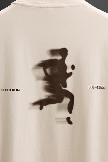RUNNING PRINT T-SHIRT - White by Zara - Image 3
