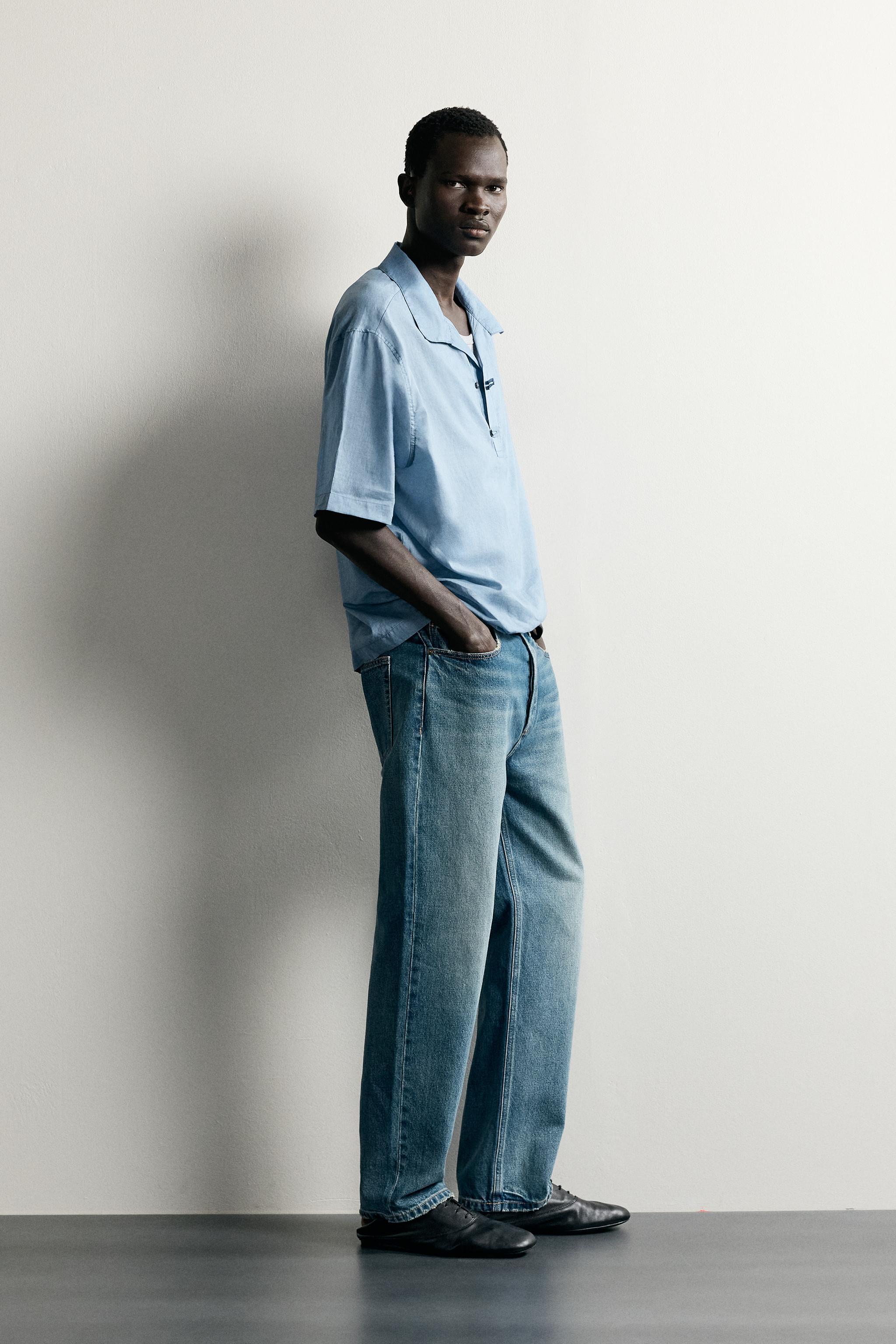 WASHED-EFFECT RELAXED-FIT POLO SHIRT