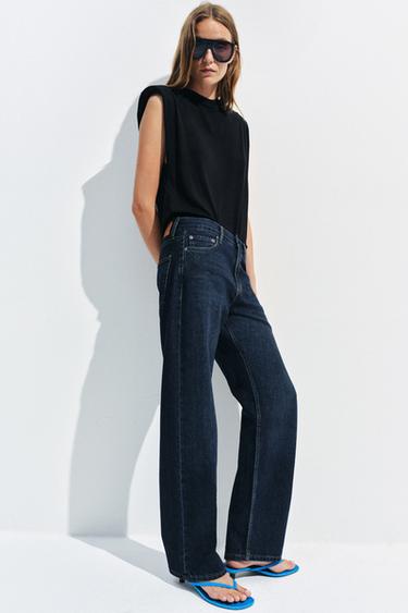 Zara ZW COLLECTION LOW RISE STRAIGHT JEANS - Blue