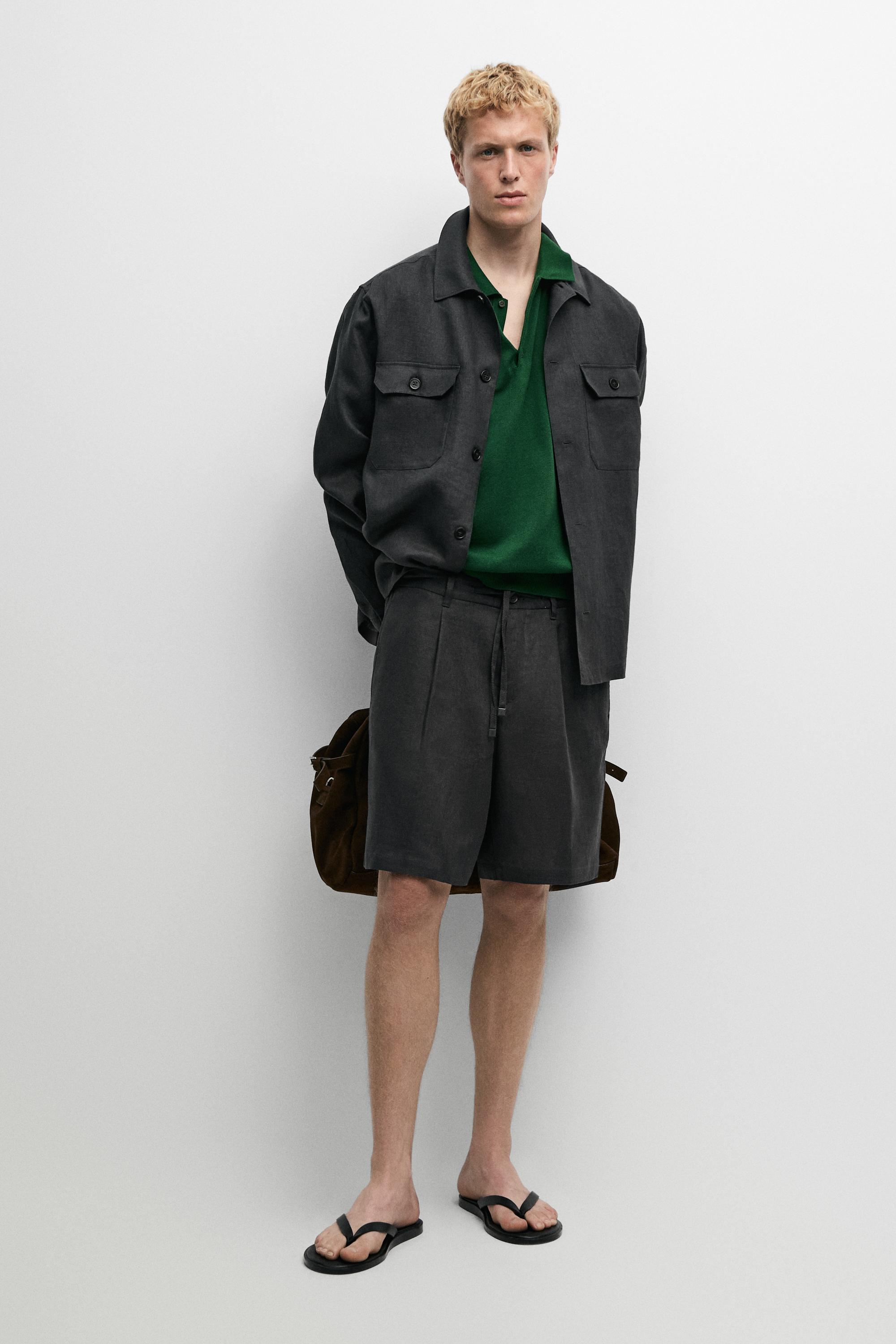 Linen Bermuda shorts with elastic waist - 567 | ZARA United States