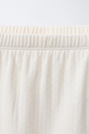 TEXTURED T-SHIRT AND GAITER SET - Ecru by Zara - Image 4