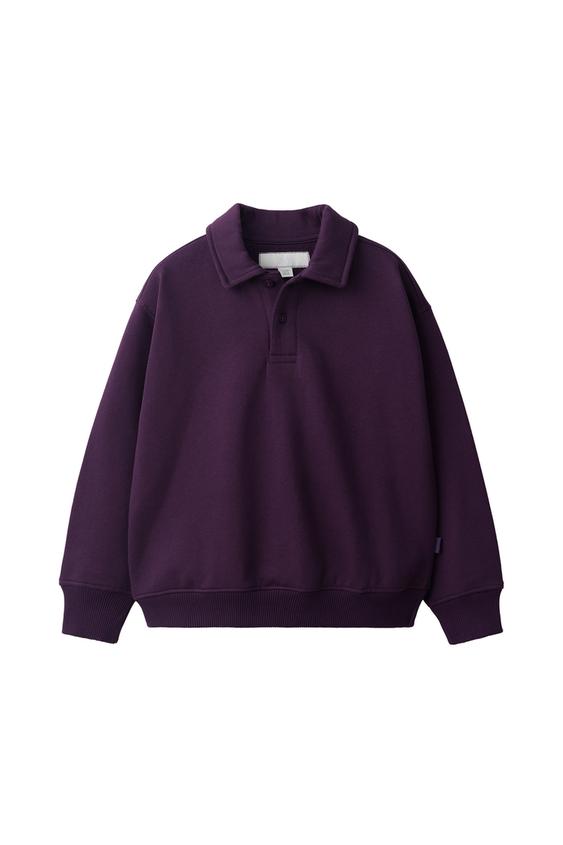 SUDADERA CUELLO POLO - Morado de Zara - Imagen 0