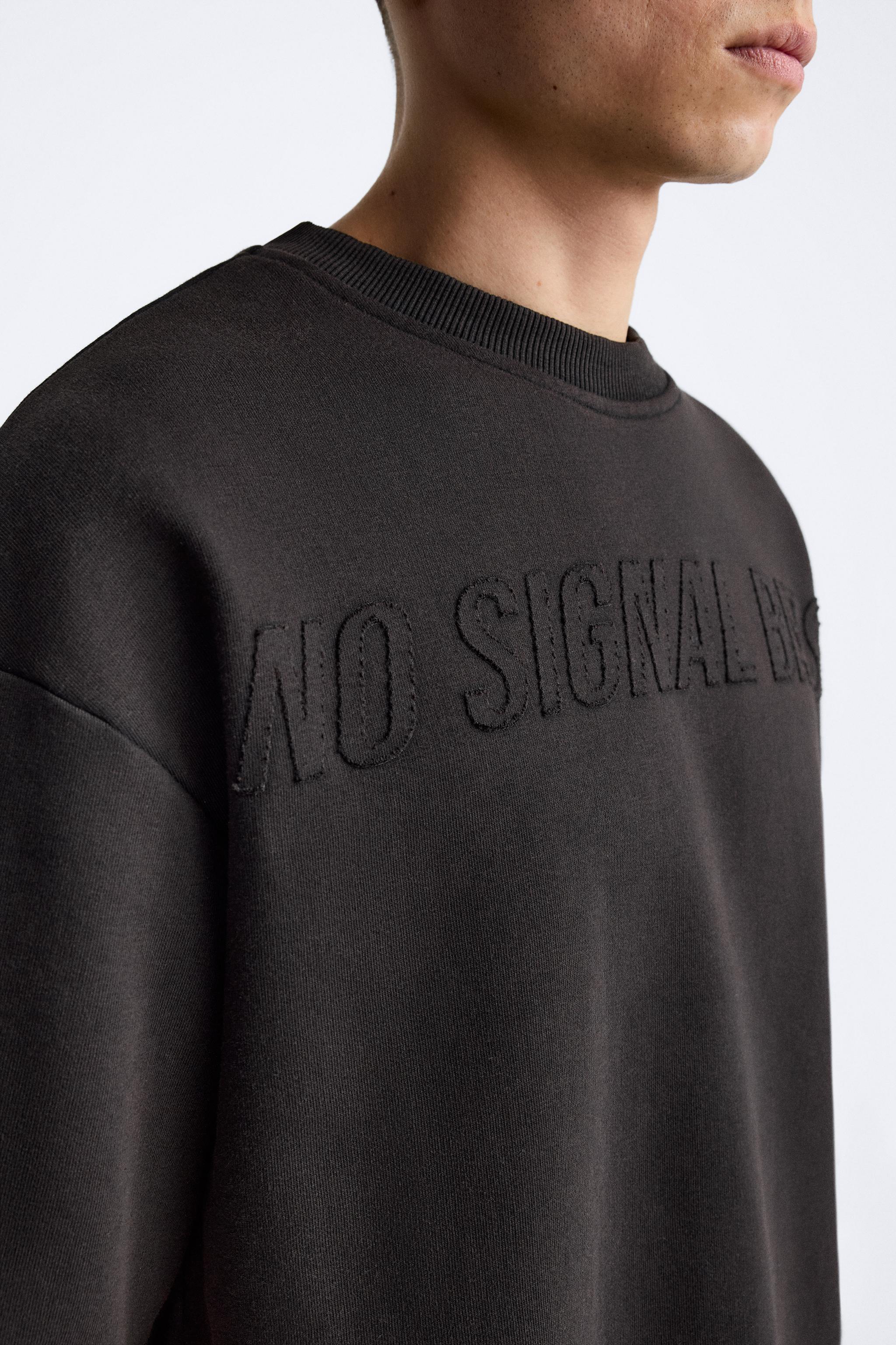 EMBROIDERED TEXT SWEATSHIRT - Brown | ZARA Canada