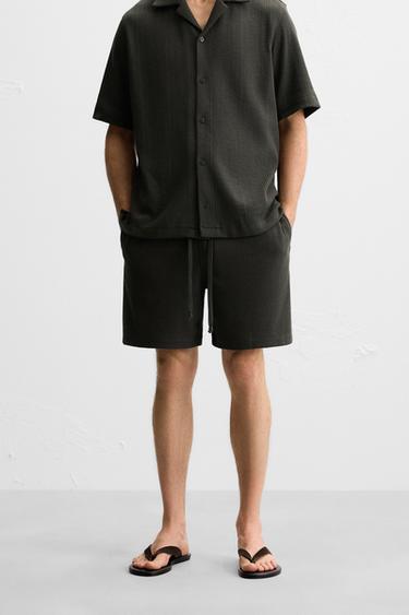 CALÇÕES BERMUDA ESTRUTURA JACQUARD - Cinzento-antracito da Zara