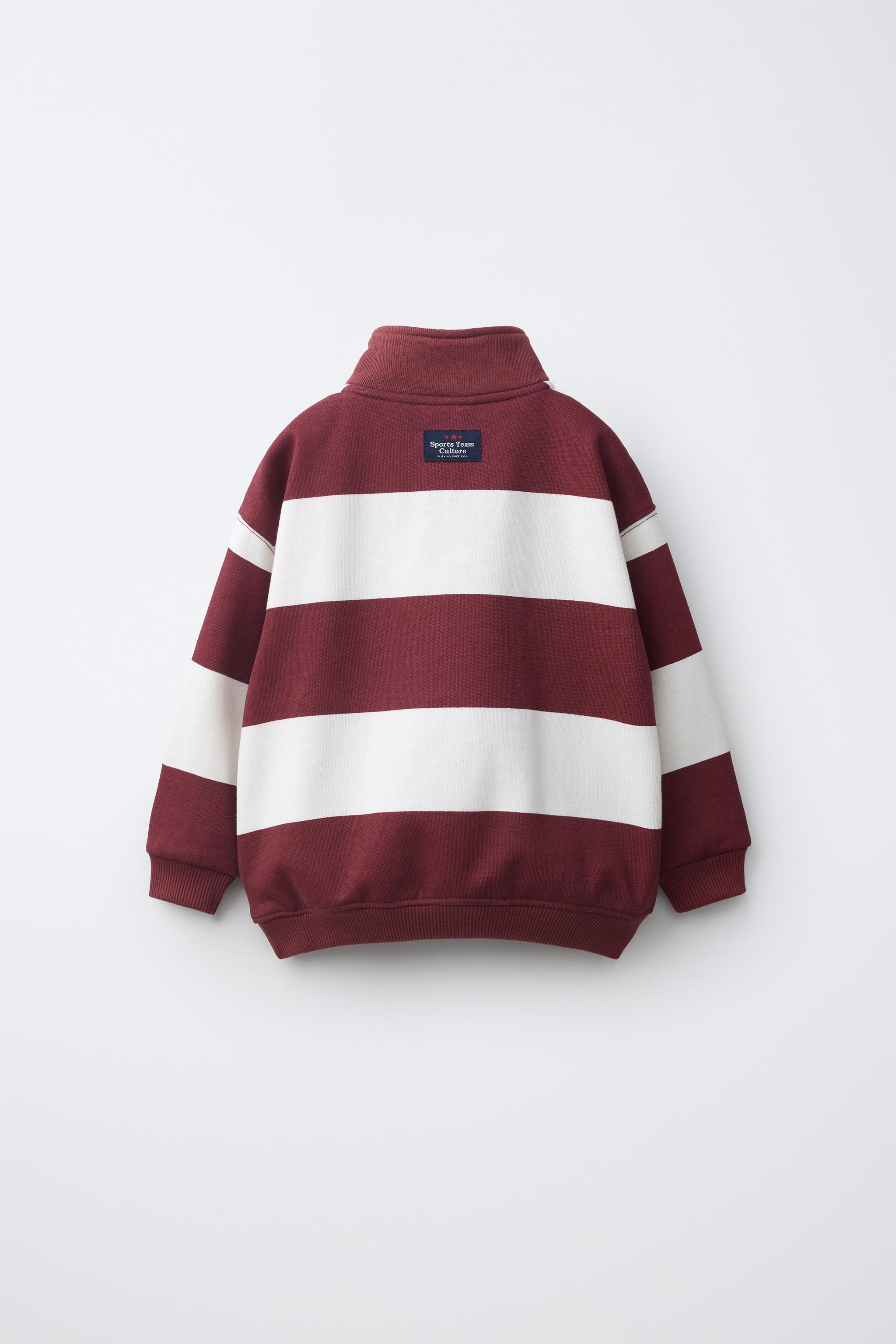 STRIPED VARSITY SWEATSHIRT