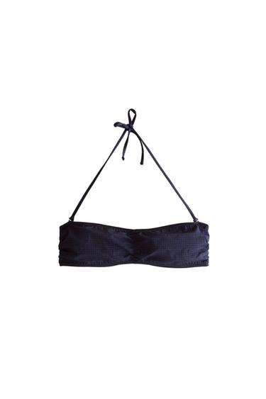 GINGHAM BEACH BIKINI TOP - Blue by Zara
