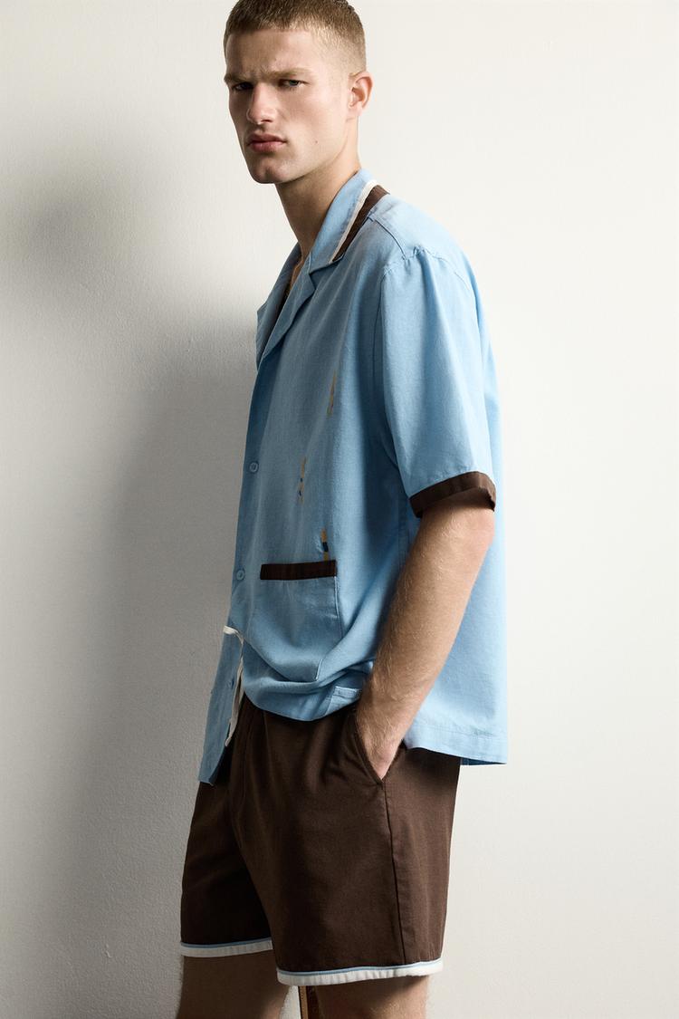 Camisa de corte relajado con espalda racerback y bordado 7