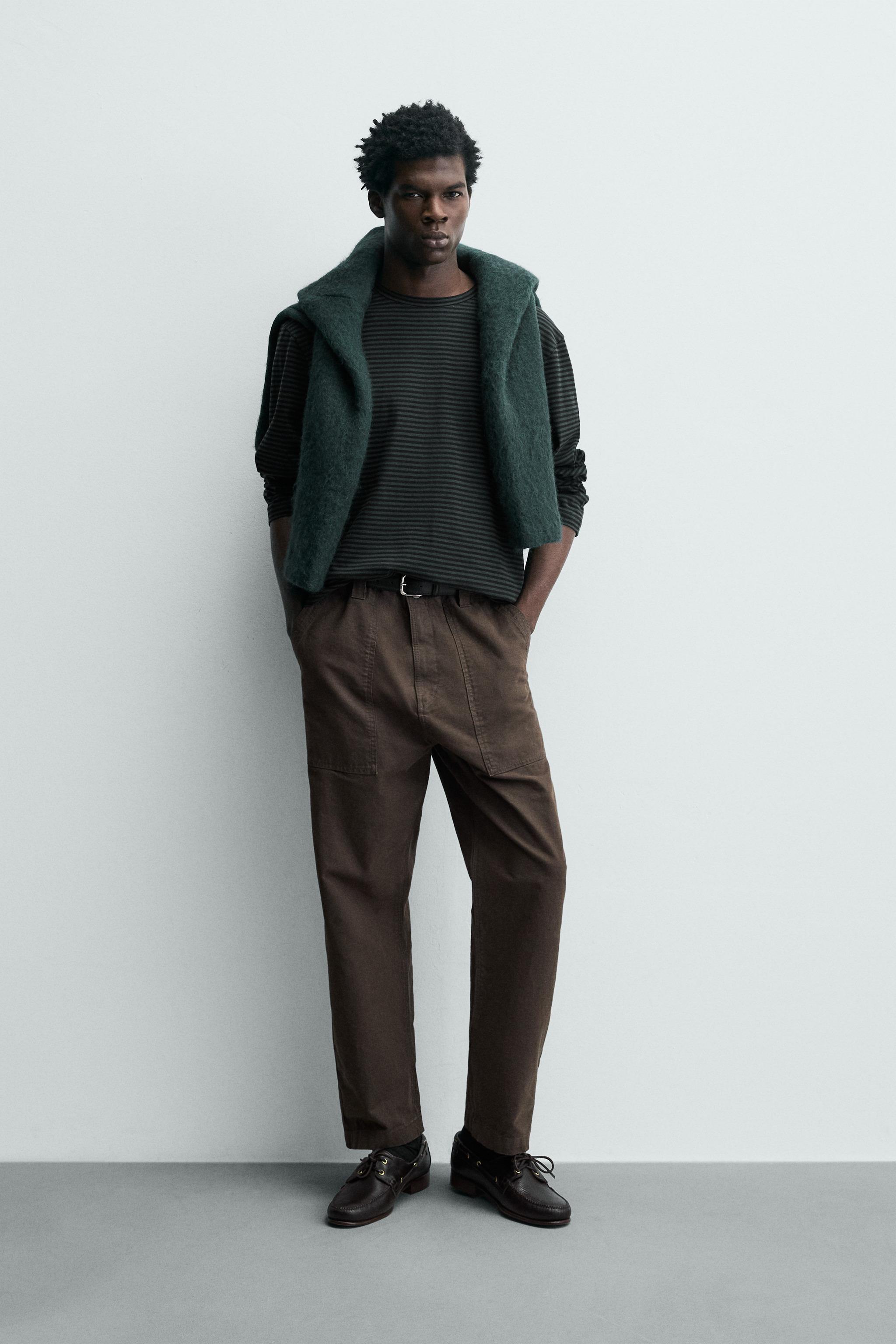 ウォッシュドストライプ柄Tシャツ - グレー | ZARA Japan / 日本