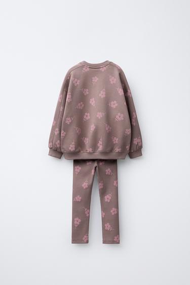 FLORAL SWEATSHIRT AND LEGGINGS SET - Pink by Zara - Image 1
