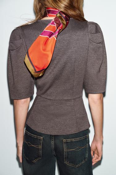 PUFF SLEEVE TOP - brown vigore by Zara - Image 4