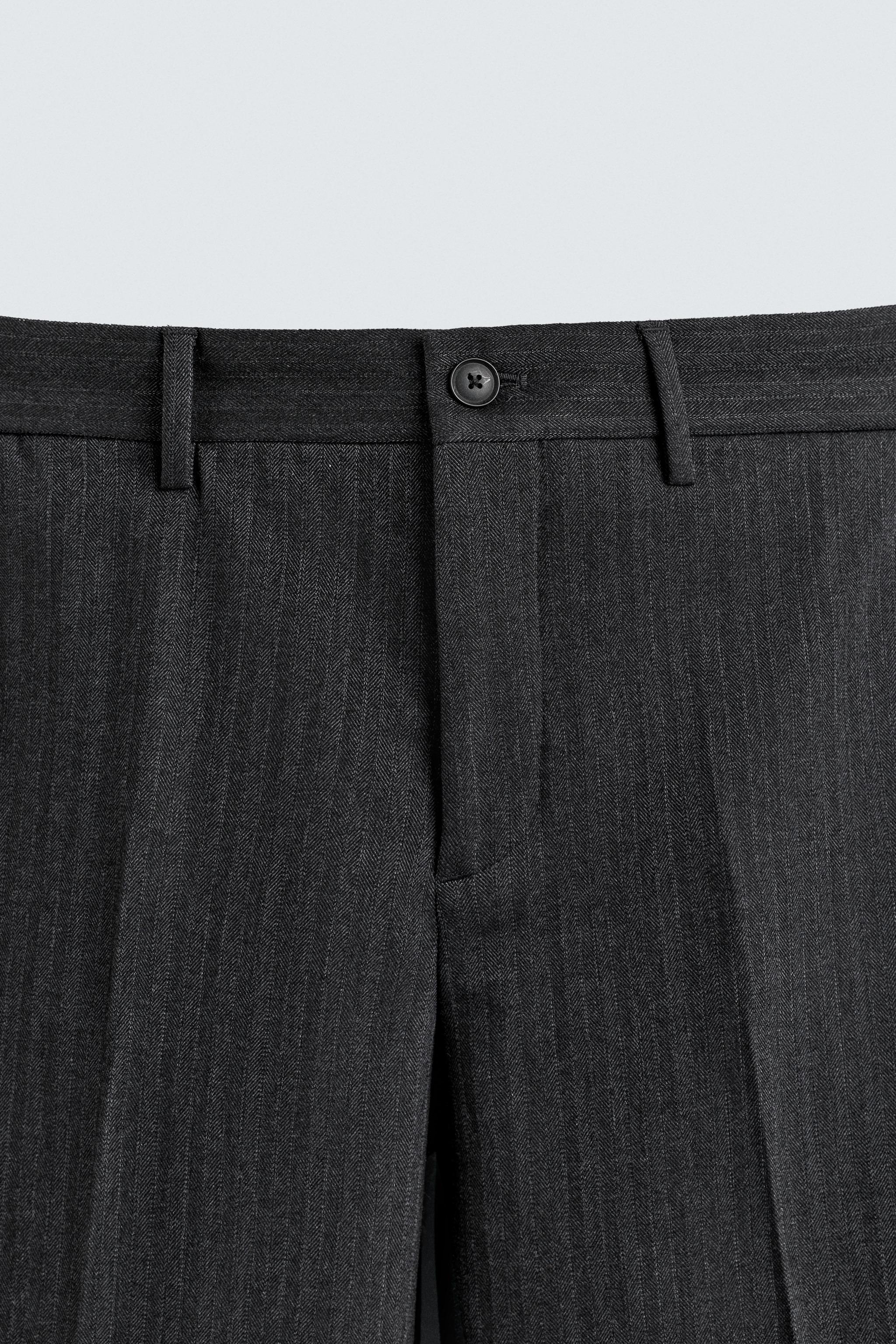 HERRINGBONE FLANNEL TEXTURED PANTS