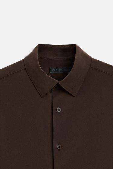 CHEMISE EXTENSIBLE - Chocolat de Zara - Image 7