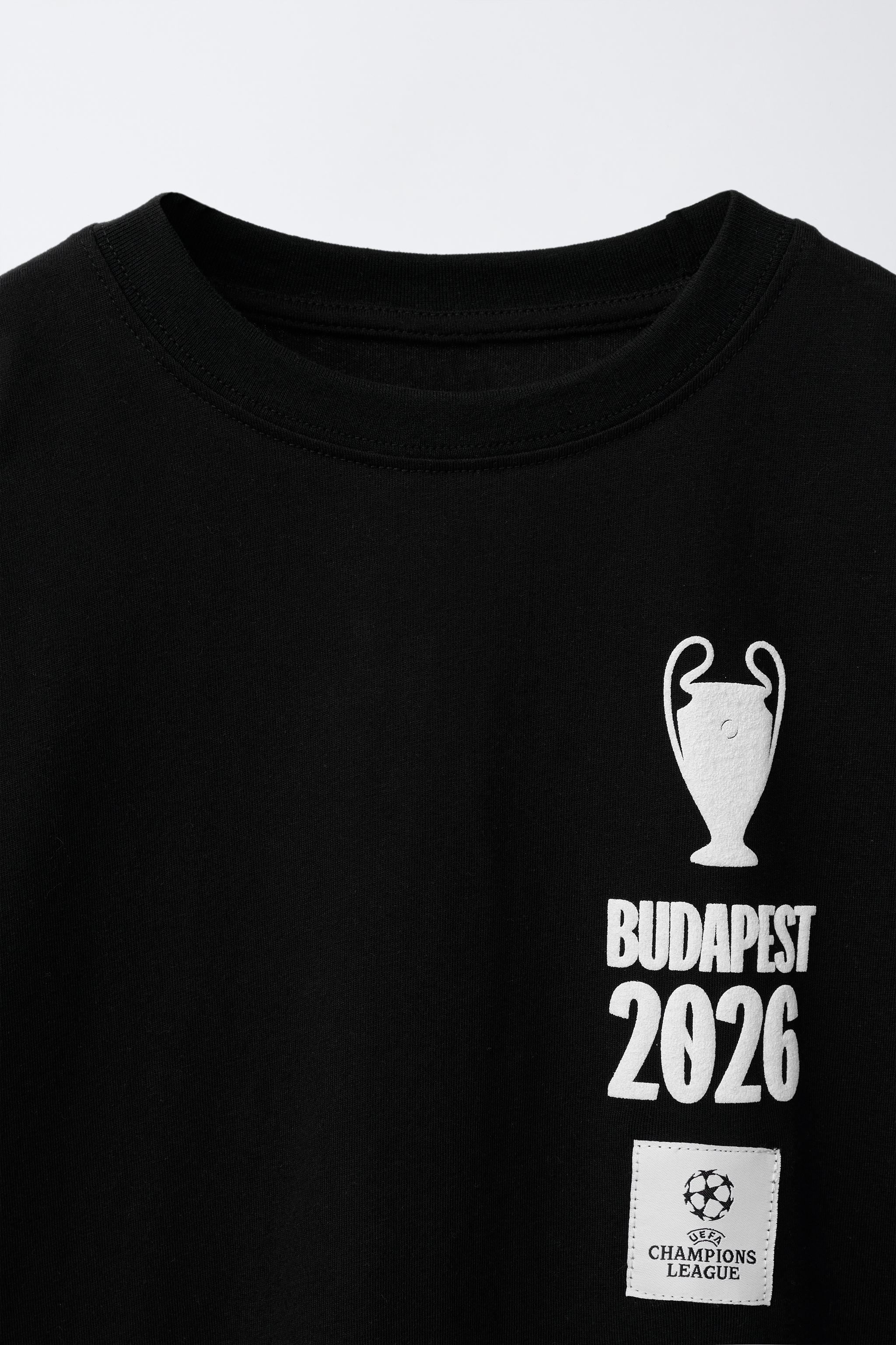 DOUBLE-SLEEVE UEFA CHAMPIONS LEAGUE T-SHIRT - Black | ZARA South