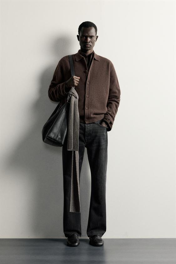 % 100 ARTILEZKO CARDIGAN RELAXED FIT - Marroia, Zara-rena - Irudia 0