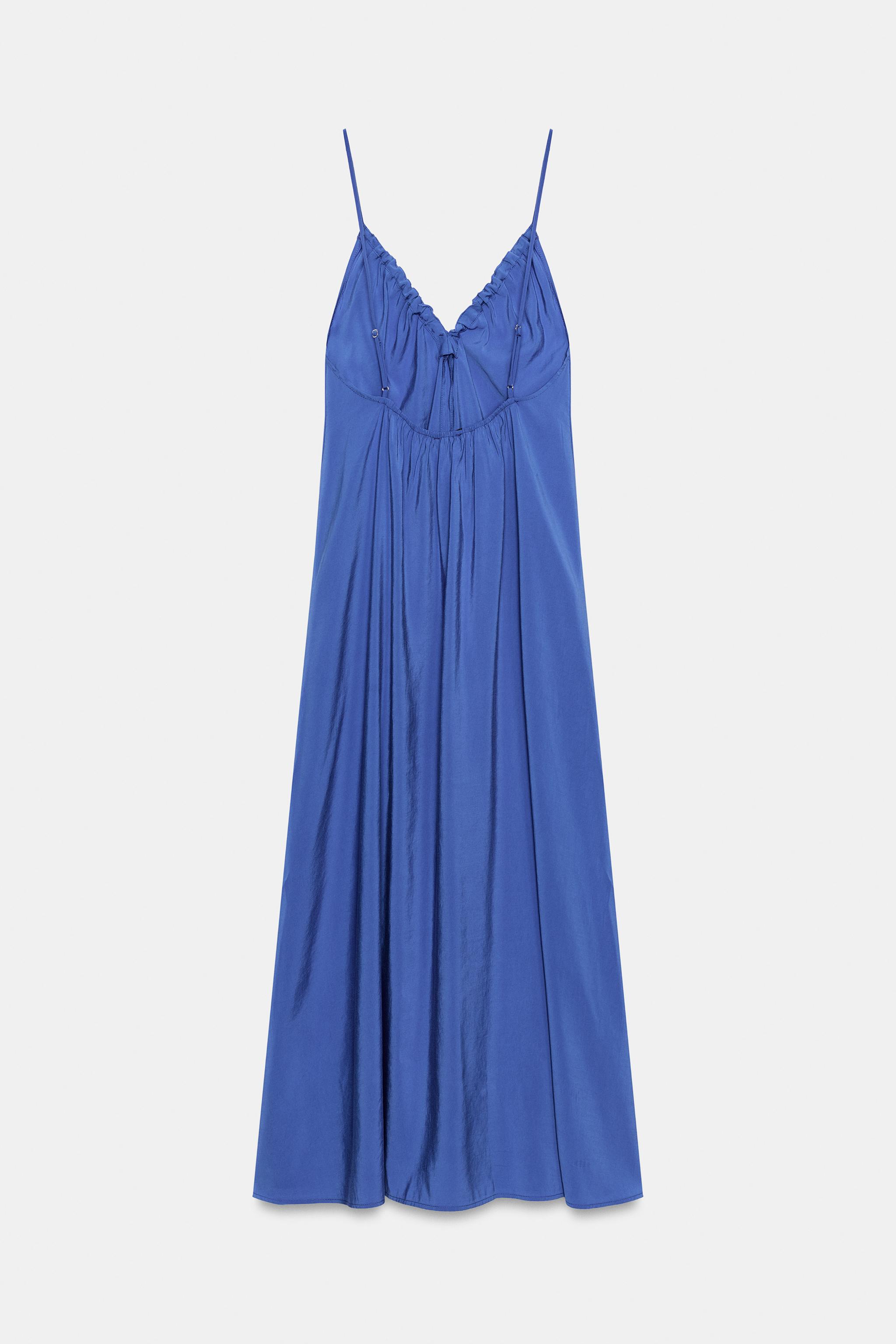 Женские платья Zara FLOWY TIED MIDI DRESS — фото 5