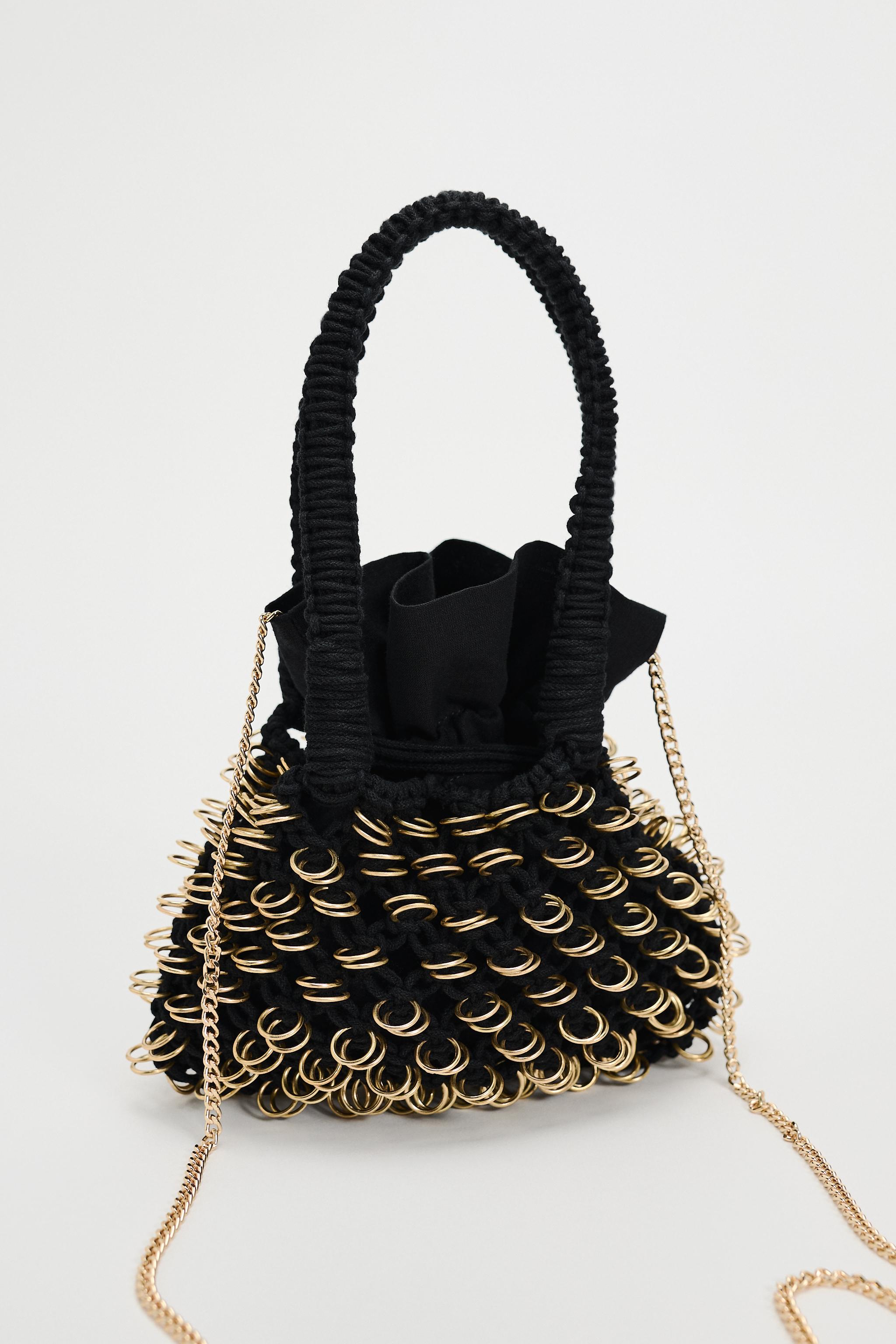 Zara bucket bag with tortoiseshell detail hot sale