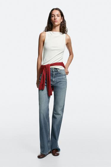 Zara High-waist boot-cut jeans - Aquamarine - Image 0