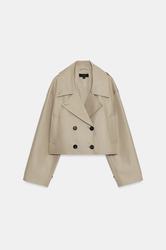 BLOUSON TRENCH COURT CROISÉ - Marron clair de Zara - Image 6