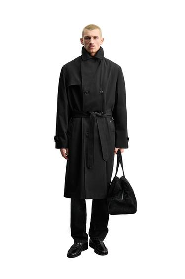 MANTECO® WATER-REPELLENT TRENCH COAT - Black by Zara