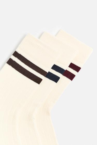 3-PACK OF STRIPED SOCKS - Ecru by Zara - Image 2